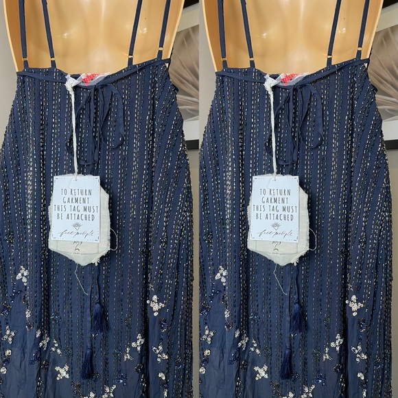 Free People Floral Sequined Beaded Gown Dress - Picture 4 of 4